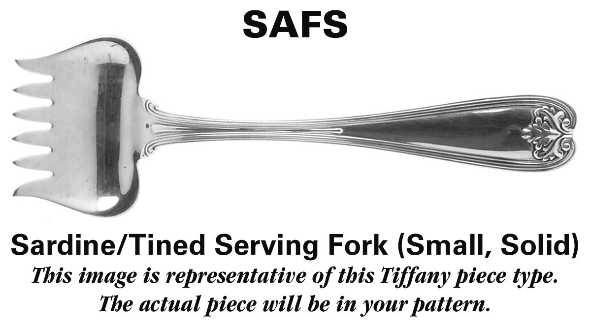 English King (Sterling, 1885, No Monograms) Small Solid Tined Sardine Serving Fork by Tiffany & CO SILVER-1