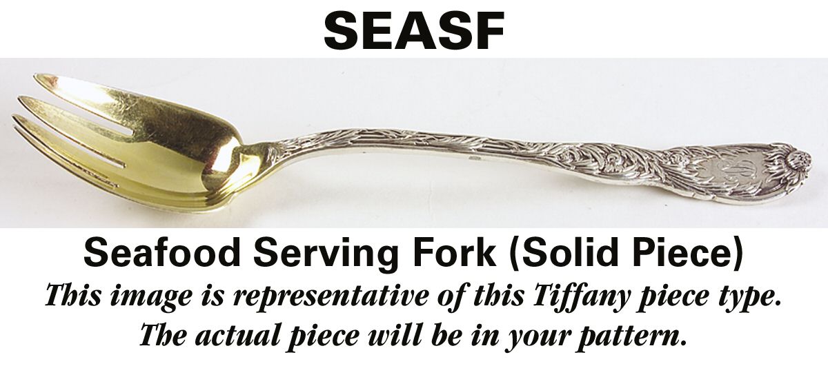 Shell & Thread (Sterling, 1905, No Monograms) Seafood Serving Fork Solid Piece by Tiffany & CO SILVER-1