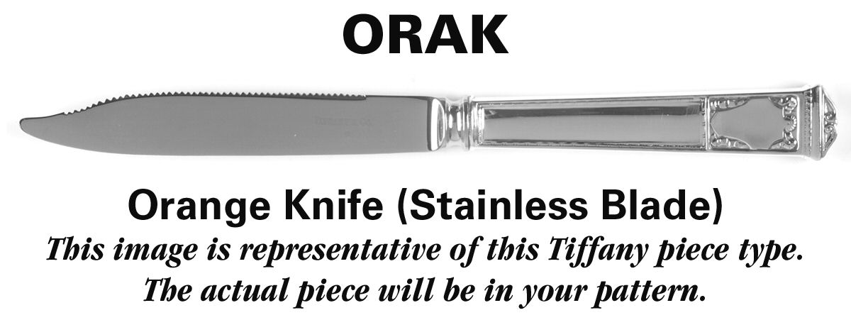 San Lorenzo Gold (Sterling, Gold Vermeil) Orange Knife with Stainless Blade by Tiffany & CO SILVER-1