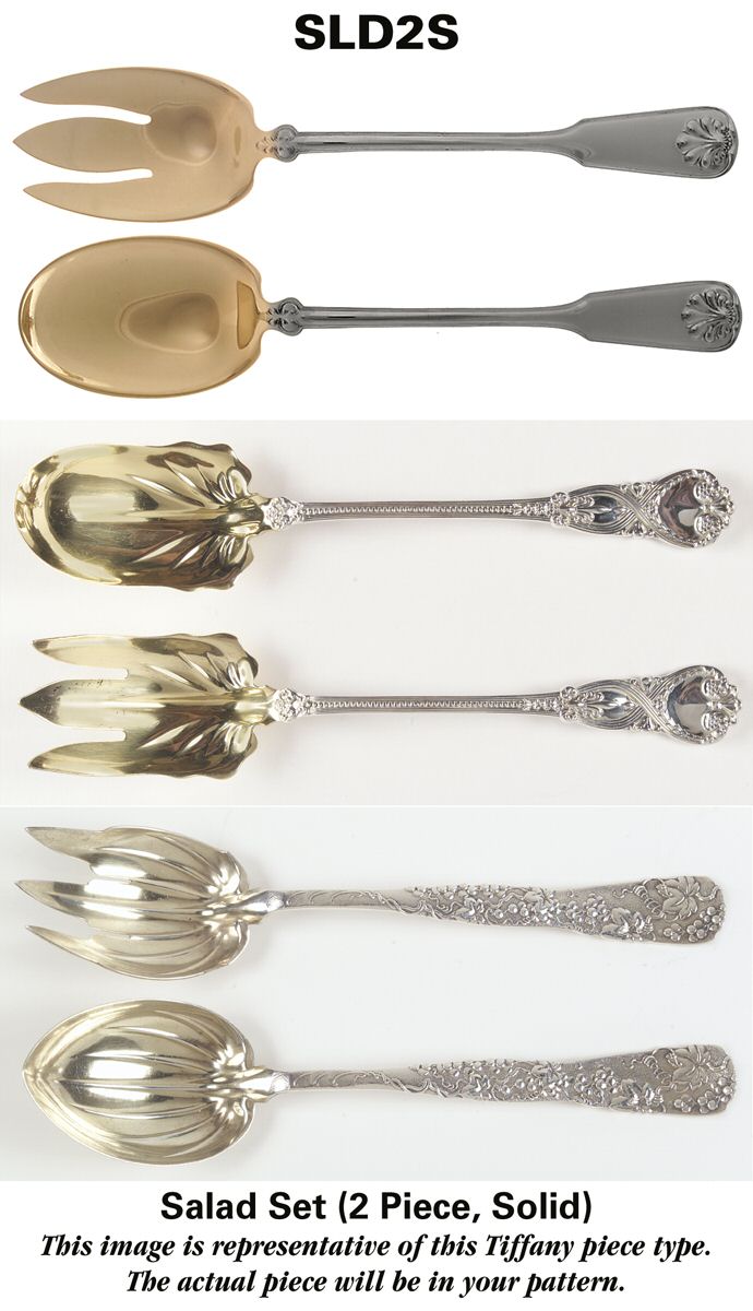 Japanese Gold (Strl, 1871, Gold Vermeil) (2 Pc) Solid Salad Set by Tiffany & CO SILVER-1