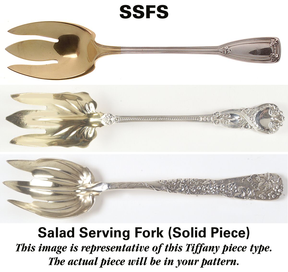 Japanese Gold (Strl, 1871, Gold Vermeil) Solid Salad Serving Fork by Tiffany & CO SILVER-1