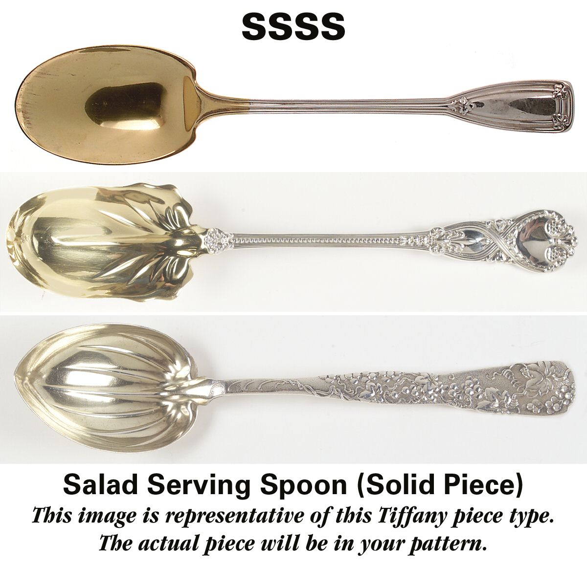 Olympian Gold (Sterling, 1878, Gold Vermeil) Solid Salad Serving Spoon by Tiffany & CO SILVER-1