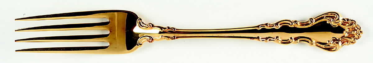 Golden Spanish Baroque (Gold Vermeil, 1965) Fork by Reed & Barton-1