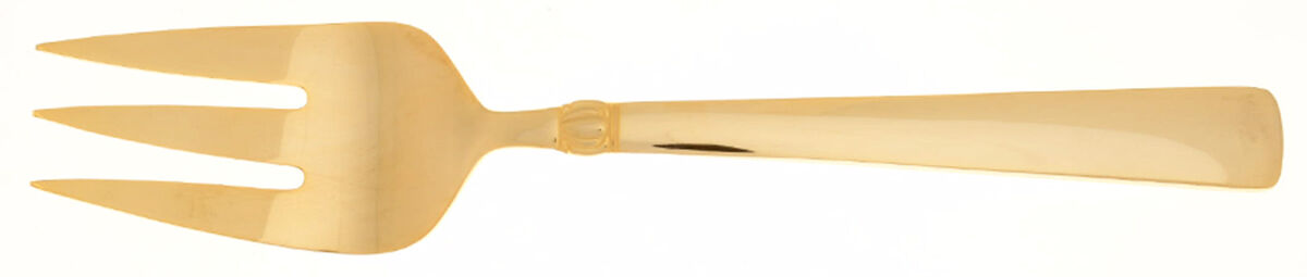 Gold Sanderling (Gold Electroplate) Large Solid Cold Meat Serving Fork by Reed & Barton-1