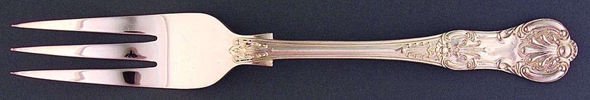 Queens (Silverplate) Large Solid Cold Meat Serving Fork by Roberts & Belk-1