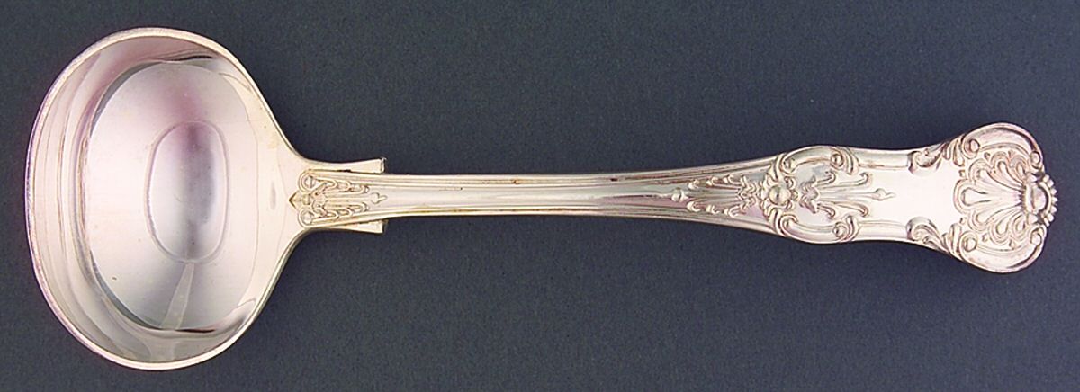 Queens (Silverplate) Solid Gravy Ladle by Roberts & Belk-1