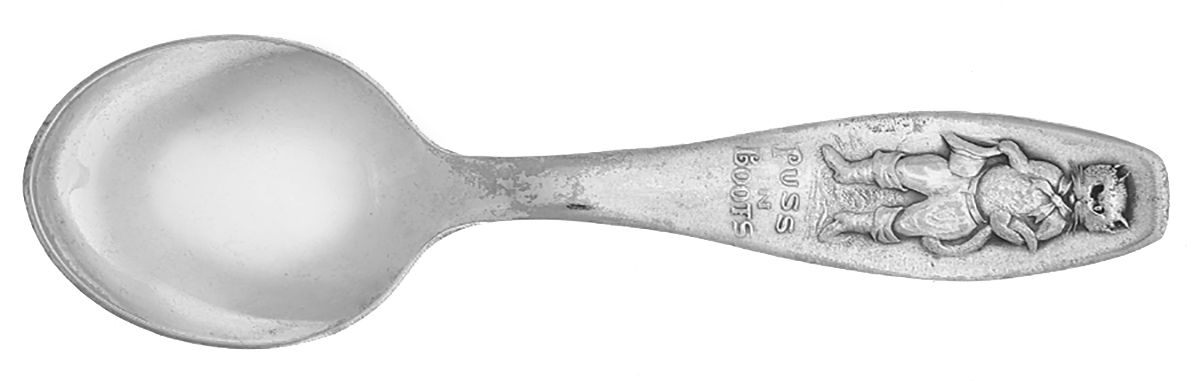 Puss N Boots (silverplate) Straight Handle Baby Spoon by Regal Silver -1