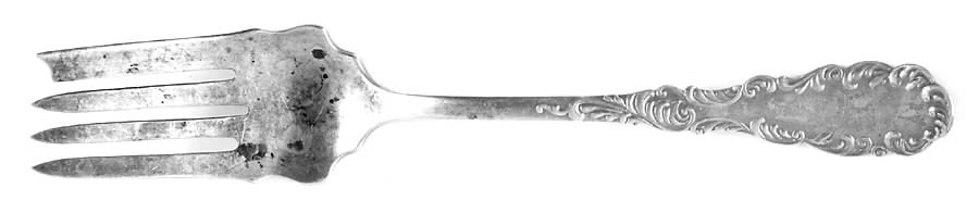 Rof3 (Sterling) Small Solid Cold Meat Serving Fork by Roden Brothers Ltd.-1