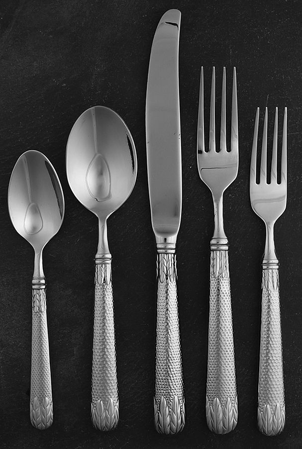 Laurel-Honeycomb (Stainless) 5 Piece Place Setting by Retroneu-1