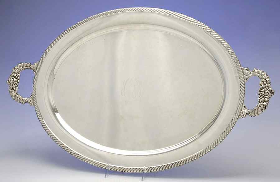 Buckingham (Silverplate, Hollowware) Large Silverplate Waiter Tray by Reed & Barton-1