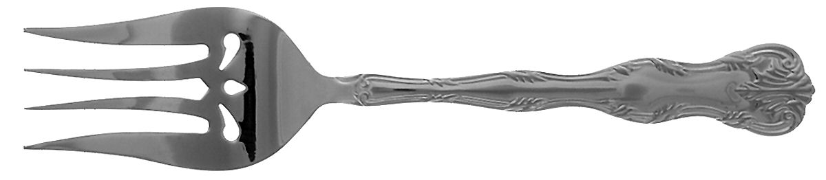 Victoria (Stainless) Large Solid Cold Meat Serving Fork by Reed & Barton-1