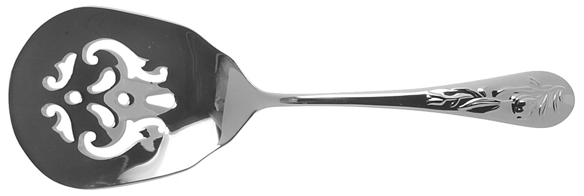 French Floral (Stainless) Solid Flat Pierced Server by Reed & Barton-1