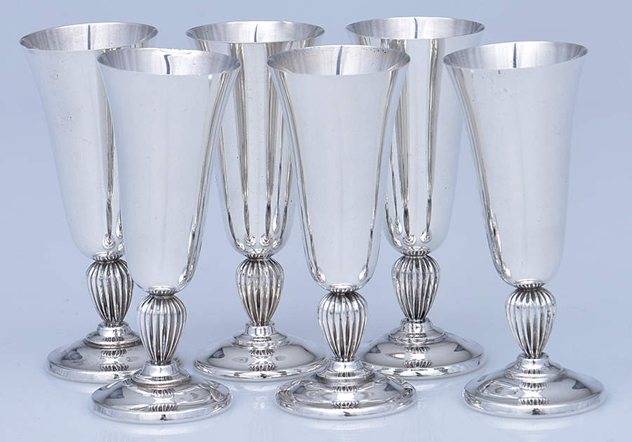 X221 (Sterling, Hollowware) (Set of 6) Cordial Cup by Reed & Barton-1