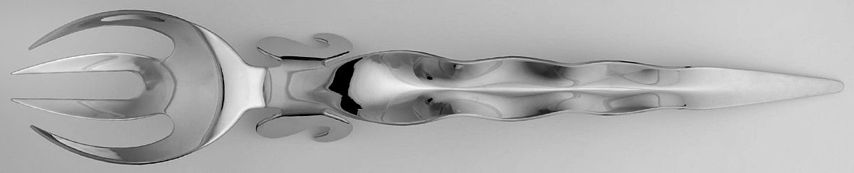 Via Veneto (Stainless) Solid Serving Fork by Ricci (Argentieri)-1