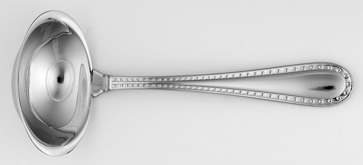 Rivets (Stainless, Glossy) Solid Gravy Ladle by Ricci (Argentieri)-1