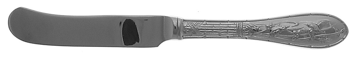 Japanese Bird and Bamboo (Stainless) Butter Spreader Hollow Hdl-Paddle/Stainless Blade by Ricci (Argentieri)-1