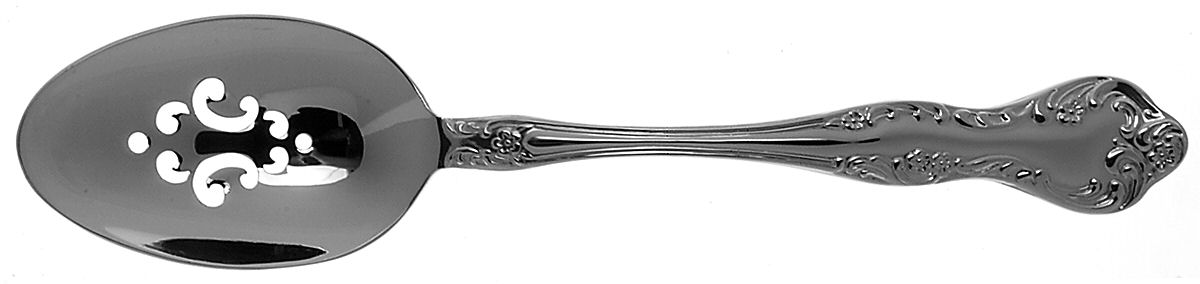 Wisteria (Stainless) Pierced Tablespoon (Serving Spoon) by Reed & Barton-1