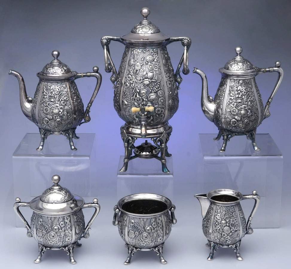 2795 (Silverplate, Hollowware) 6 Pc Tea Set (Waste and Urn) by Reed & Barton-1