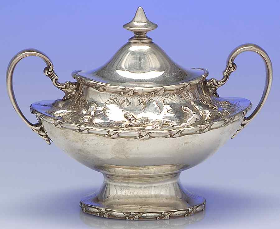 118 (Sterling, Hollowware) Sugar Bowl & Lid by Reed & Barton-1