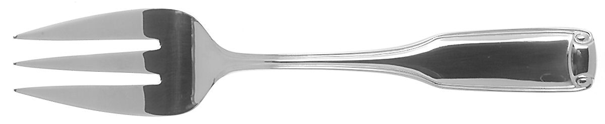 Silver Scroll (Stainless) Medium Solid Cold Meat Serving Fork by Reed & Barton-1