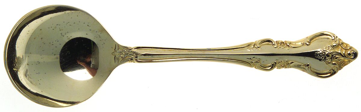 RXV2-Gold Electroplate Round Bowl Soup Spoon (Cream Soup) by RSVP Flatware-1