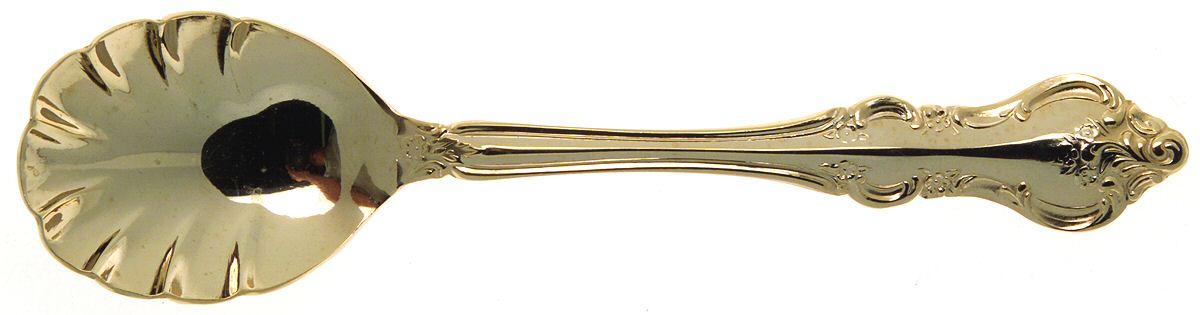 RXV2-Gold Electroplate Sugar Shell Spoon by RSVP Flatware-1