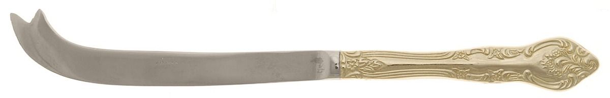 RXV2-Gold Electroplate 2 Prong Solid Handle Cheese/Bar Knife by RSVP Flatware-1