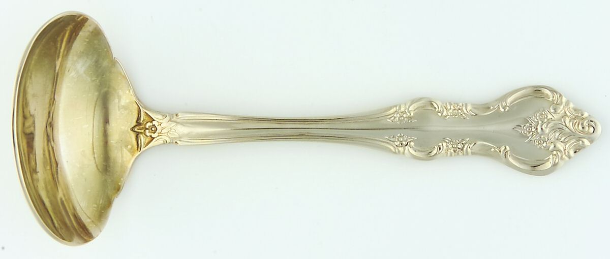 RXV2-Gold Electroplate Solid Piece Cream Ladle by RSVP Flatware-1