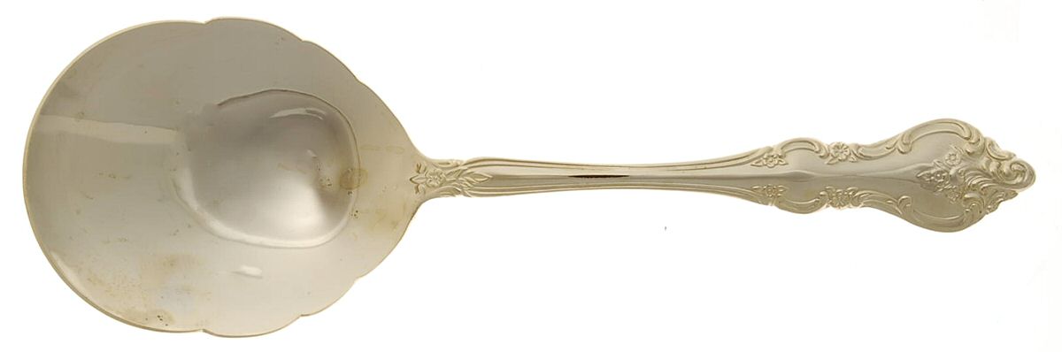 RXV2-Gold Electroplate Solid Smooth Casserole Spoon by RSVP Flatware-1