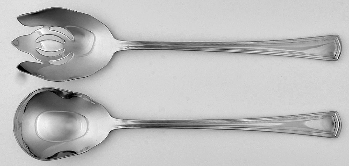 Walden (Stainless) Solid Oversized Serving Salad Set by Reed & Barton-1