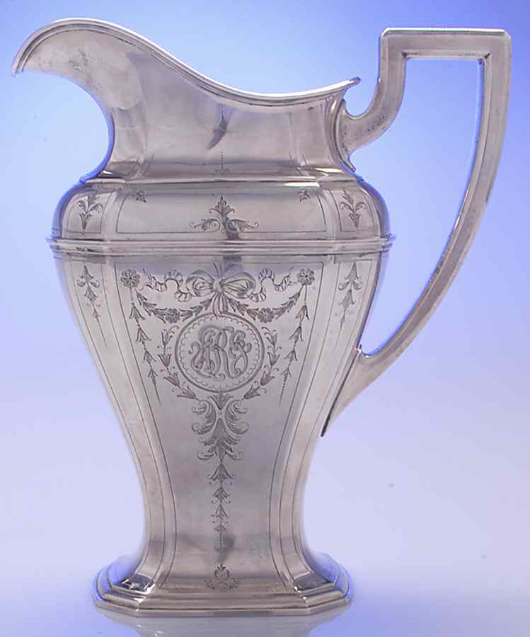French Antique-Engraved (Sterling, Hollowware) Sterling Water Pitcher by Reed & Barton-1