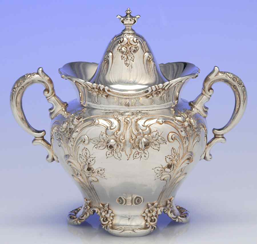 120 (Sterling, Hollowware) Sugar Bowl & Lid by Reed & Barton-1