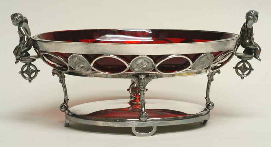 2097 (Silverplate, Hollowware) Oval Centerpiece with Glass Insert by Reed & Barton-1