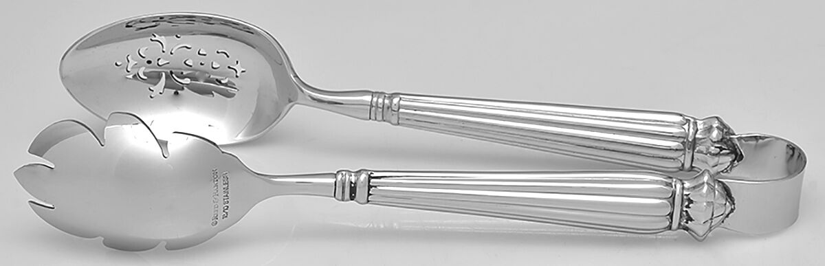 Musee (Stainless) Ice Serving Tongs Large HC by Reed & Barton-1