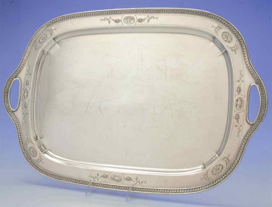 Sir Galahad (Silverplate, Hollowware) Large Silverplate Waiter Tray by Reed & Barton-1