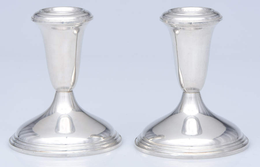 432 (Sterling, Hollowware) Pair of Weighted Console Candleholders by Reed & Barton-1