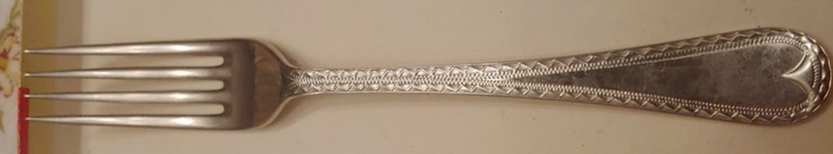 Old English Bright Cut (Silverplate) Fork by Roberts & Belk-1