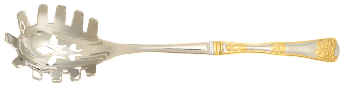Old Country Roses (Stnls, Gold Acct) Pasta Server with Stainless Bowl HC by Royal Albert-1