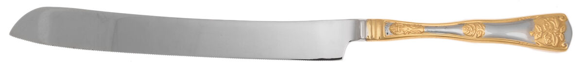 Old Country Roses (Stnls, Gold Acct) Wedding Cake Knife with Stainless Blade HC by Royal Albert-1