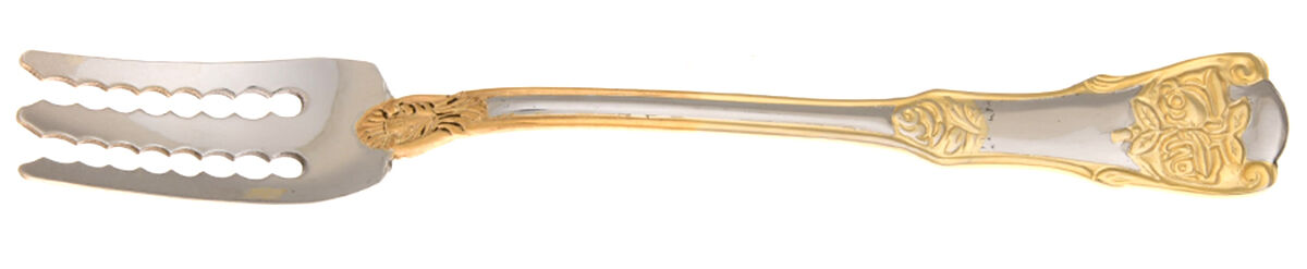 Old Country Roses (Stnls, Gold Acct) Individual Solid Spaghetti Fork Hc by Royal Albert-1