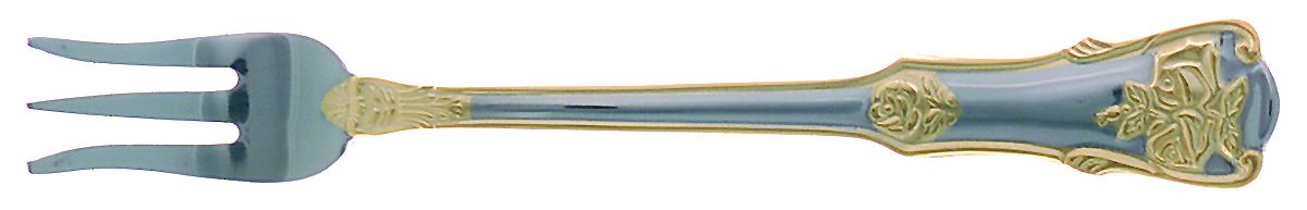 Old Country Roses (Stnls, Gold Acct) Cocktail/Seafood Fork by Royal Albert-1