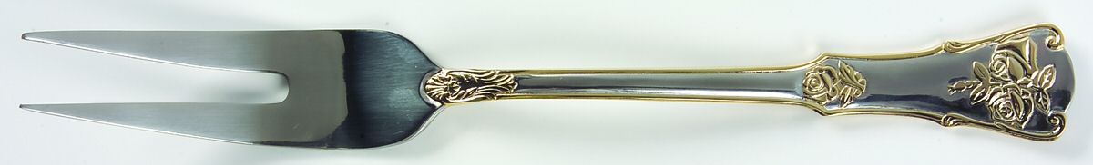 Old Country Roses (Stnls, Gold Acct) Large Stainless-Prong Roast Carving Fork by Royal Albert-1