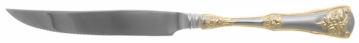 Old Country Roses (Stnls, Gold Acct) Individual Steak Knife Hollow Handle by Royal Albert-1