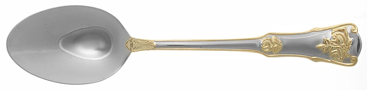 Old Country Roses (Stnls, Gold Acct) Tablespoon (Serving Spoon) by Royal Albert-1