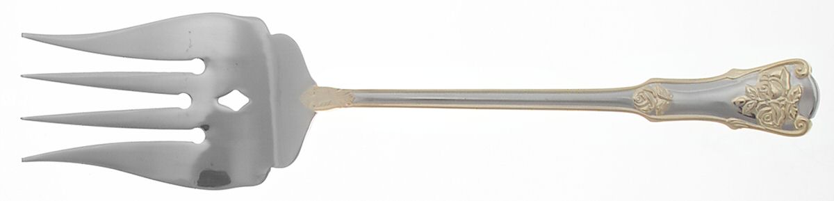 Old Country Roses (Stnls, Gold Acct) Solid Salad Serving Fork by Royal Albert-1
