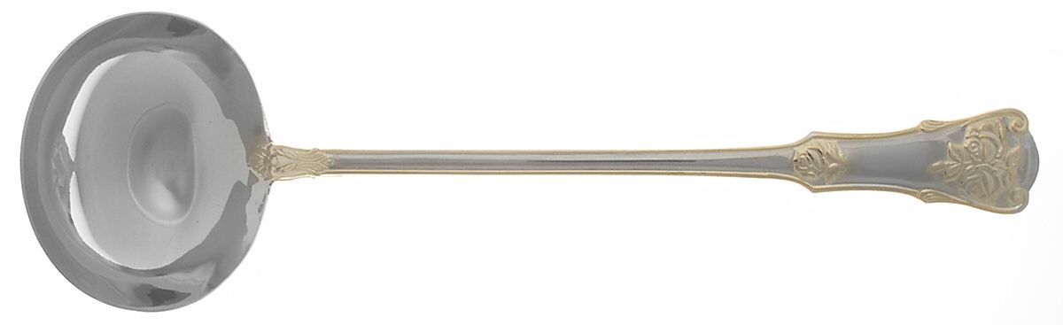 Old Country Roses (Stnls, Gold Acct) Solid Soup Ladle by Royal Albert-1