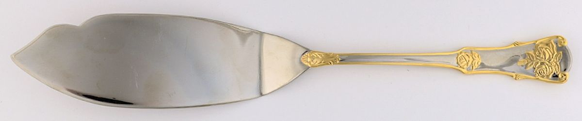 Old Country Roses (Stnls, Gold Acct) Large Solid Fish Serving Knife by Royal Albert-1