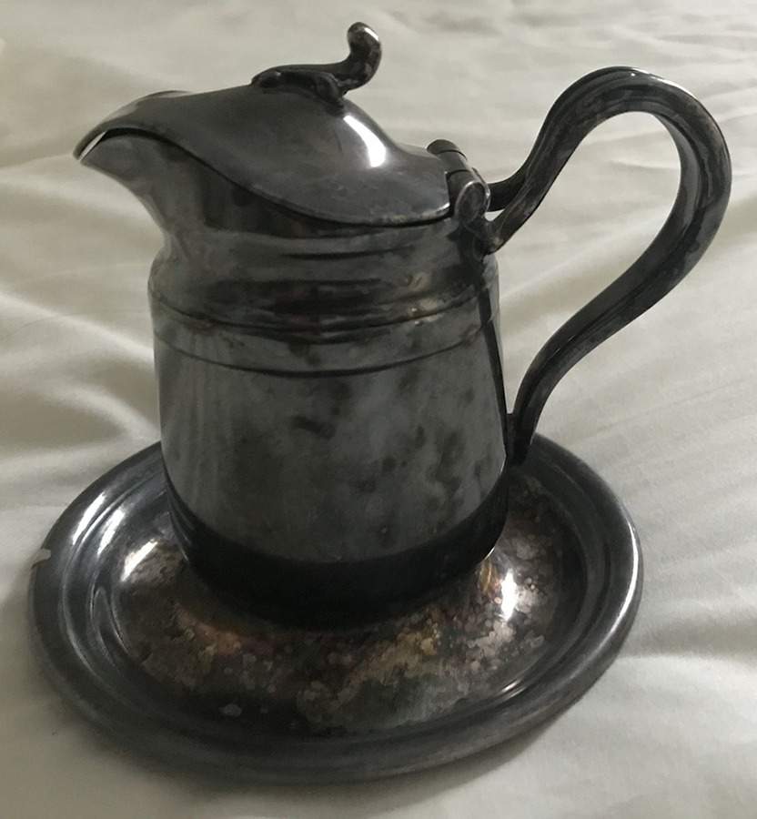 2800 (Silverplate, Hollowware) Individual Syrup Pitcher with Underplate by Reed & Barton-1