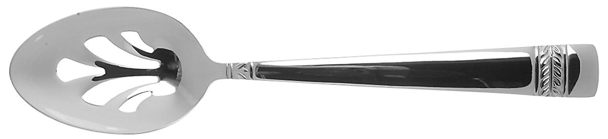 Evergreen (Stainless) Pierced Tablespoon (Serving Spoon) by Reed & Barton-1