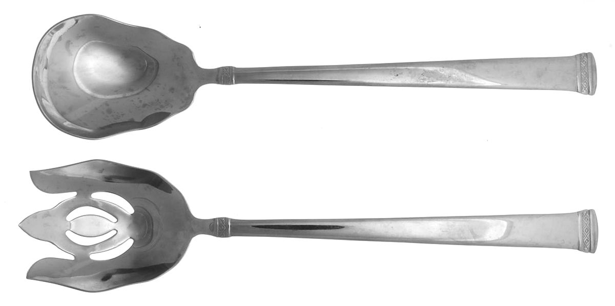 Diamond Braid (Stainless) Solid Oversized Serving Salad Set by Reed & Barton-1